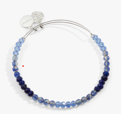 Alex and Ani Ombre Faceted Stone Beaded Charm Bangle in Blue