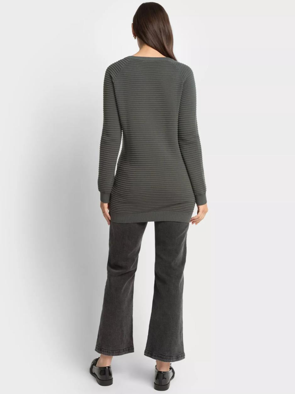 Seraphine - Amalia Ripple Stitch Nursing Sweater - Green