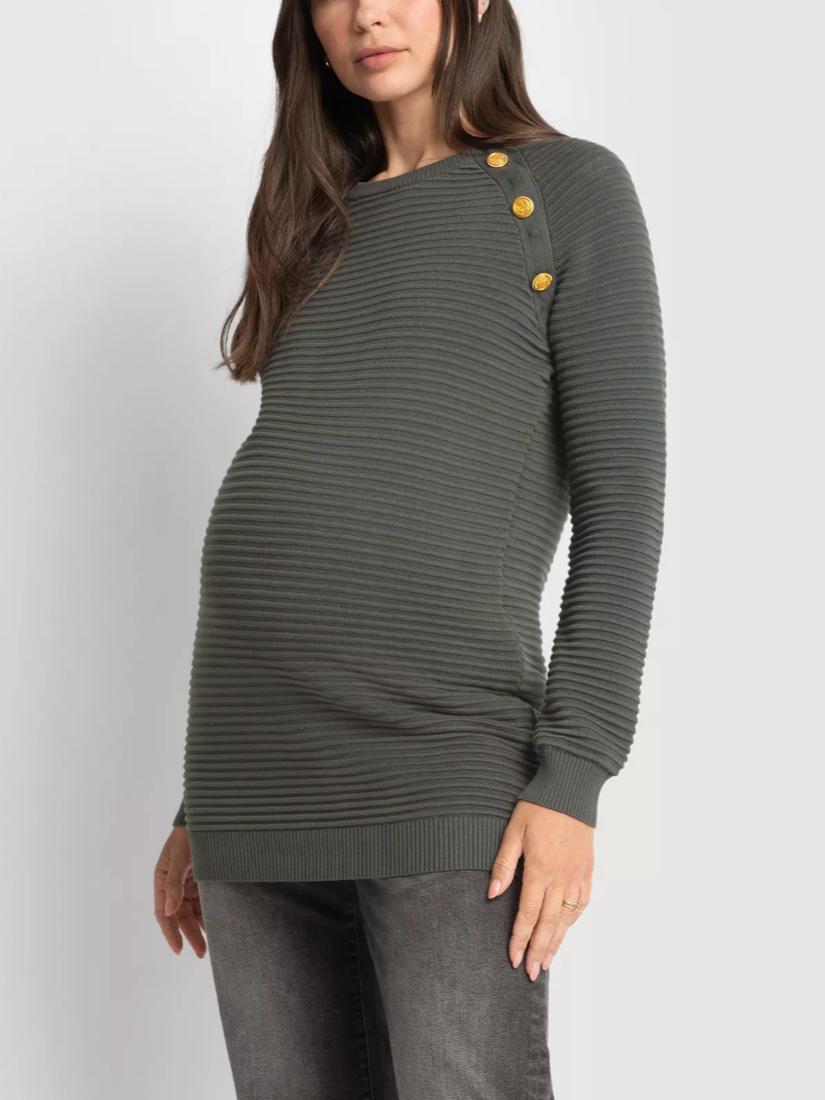 Seraphine - Amalia Ripple Stitch Nursing Sweater - Green