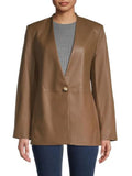 Vince - Collarless Leather Blazer - Sz 2