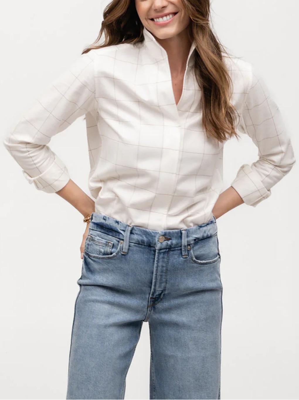 Sarah Alexandra - The Signature Button-Down Cashmere Blend Flannel Shirt - Sz 12