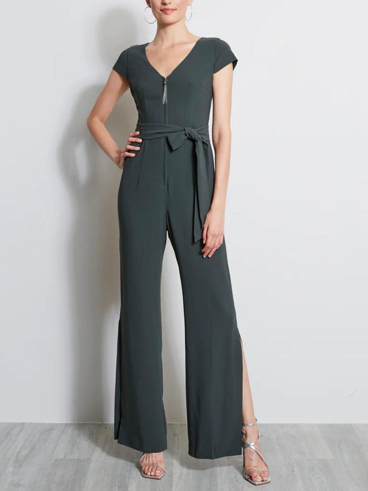 Elie Tahari - Chain Detail Side Slit Jumpsuit - Sz 4