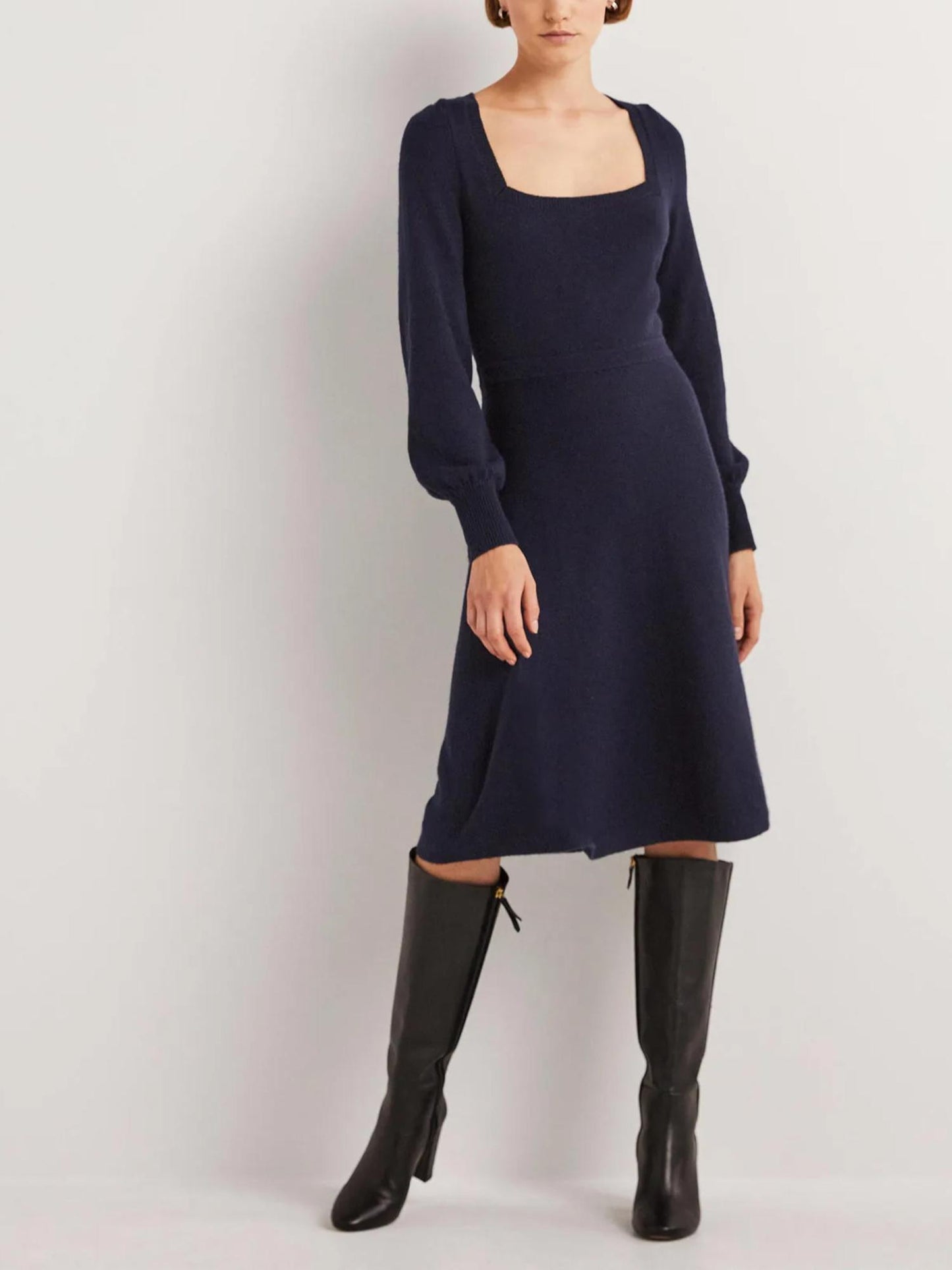 Boden - Square Neck Wool Blend Knit Dress - Sz 12