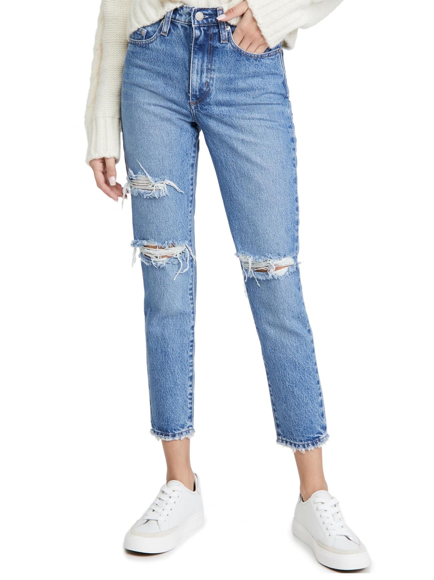 Nobody Denim - Bessette Non-Stretch Distressed  Denim Jeans - Sz 30