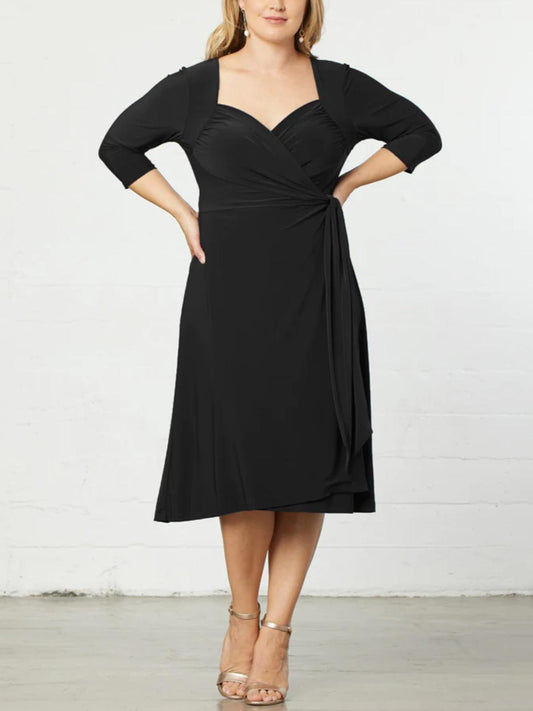 KIYONNA - Sweetheart Knit Wrap Midi Dress - Sz 1X