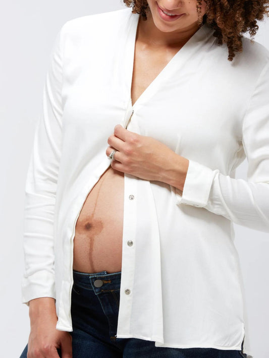 Nom Maternity - Marjorie Long Sleeve Maternity Top - Sz LM