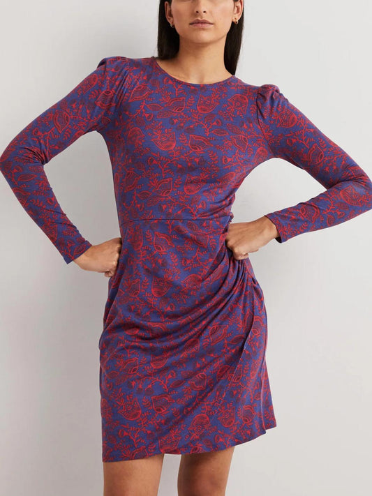 Boden - Side Ruched Long Sleeve Mini Dress - Sz 16/18