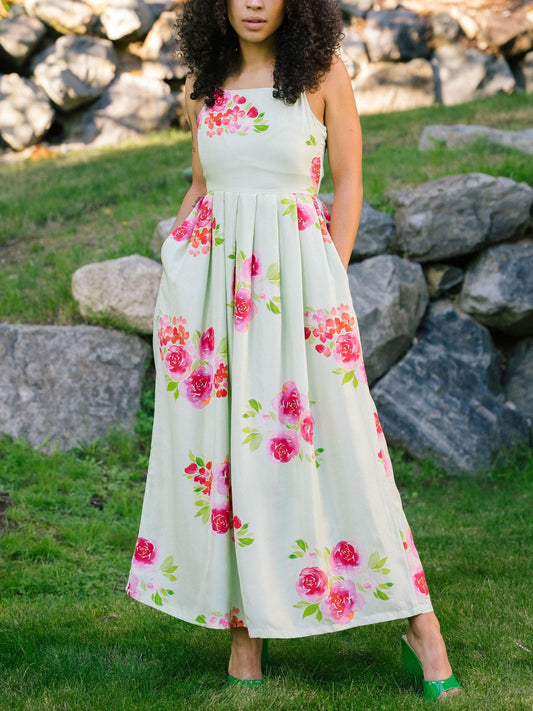 Transcend - Eliza Silk Maxi Dress - Sz 14