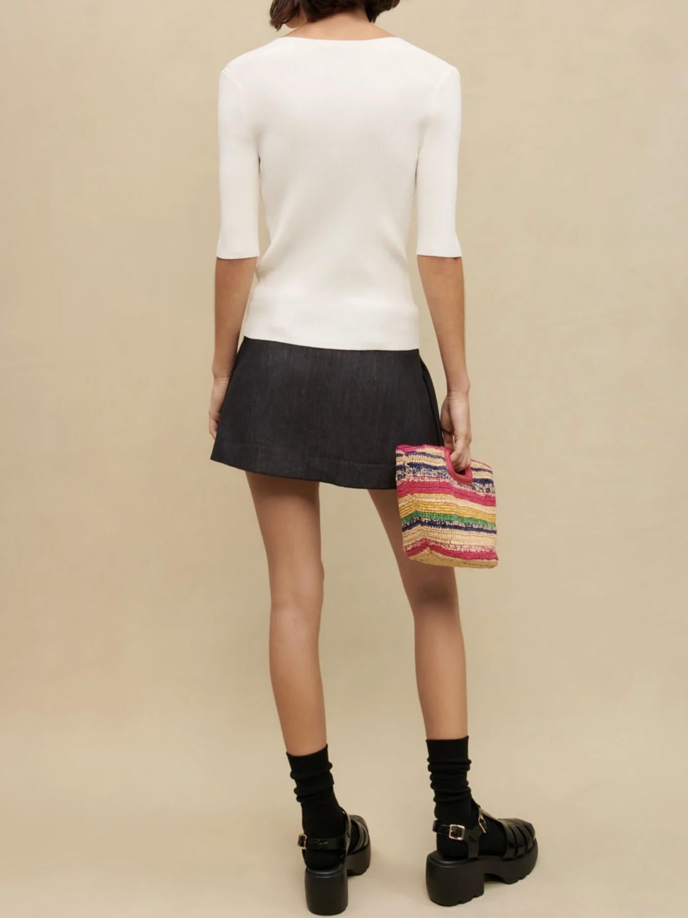 Maje - Button Down Ribbed Top - Sz M