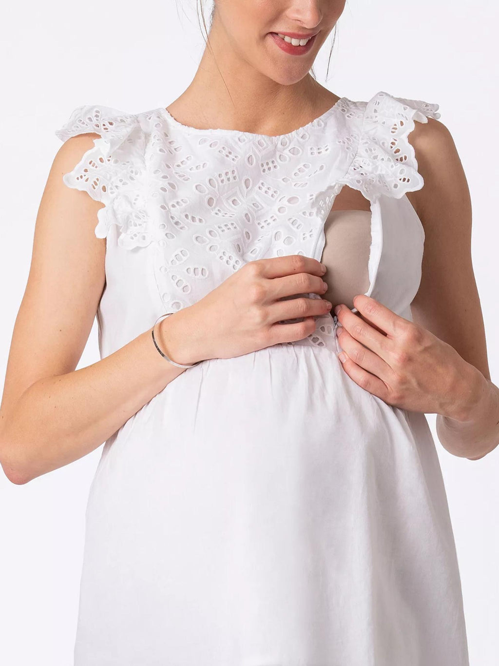 Seraphine - Abigail Sleeveless Broderie Anglaise Maternity and Nursing Top