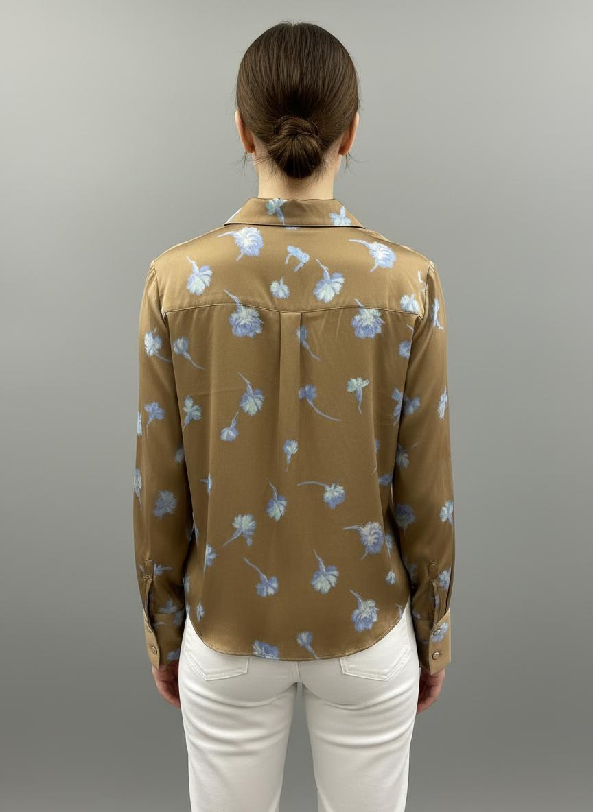 Vince - Shaped Collar Silk Blouse - Sz S