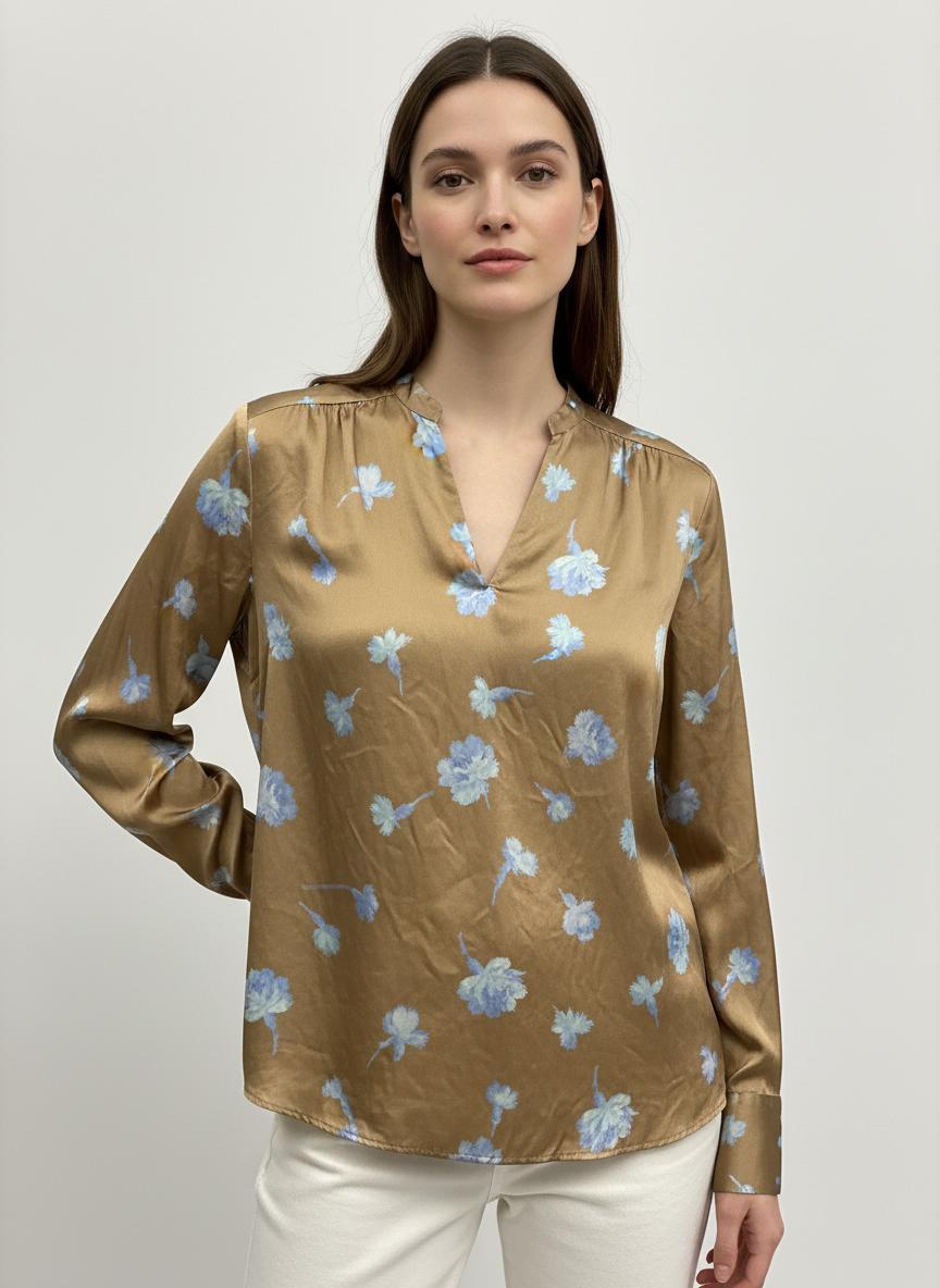 Vince - Shaped Collar Silk Blouse - Sz S