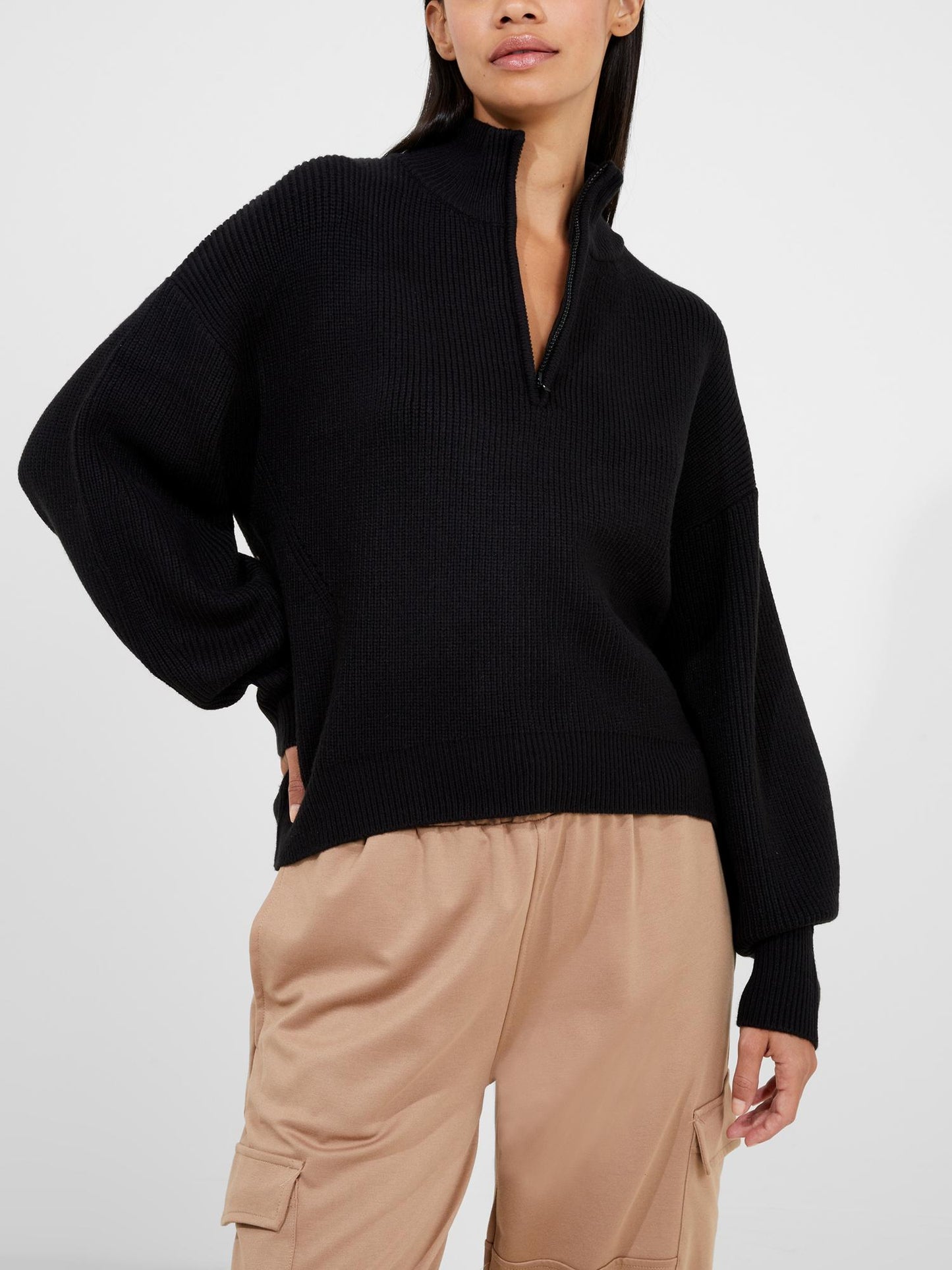 French Connection - Babysoft Half Zip Long Sleeve Sweater - Sz S