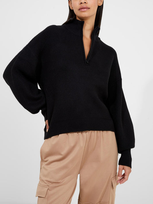 French Connection - Babysoft Half Zip Long Sleeve Sweater - Sz S