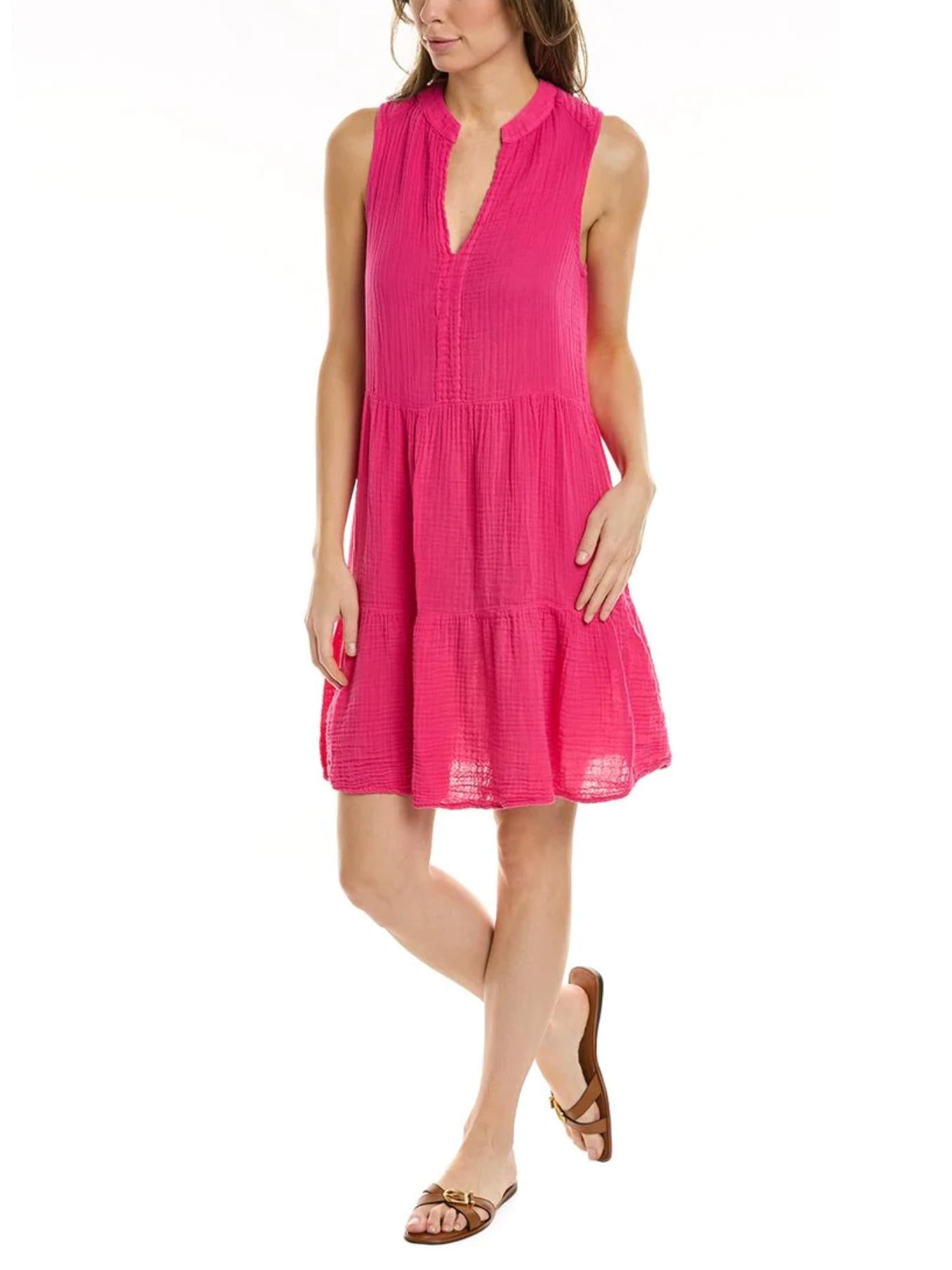 Michael Stars - Daisy Split Neck Gauze Dress - Sz M