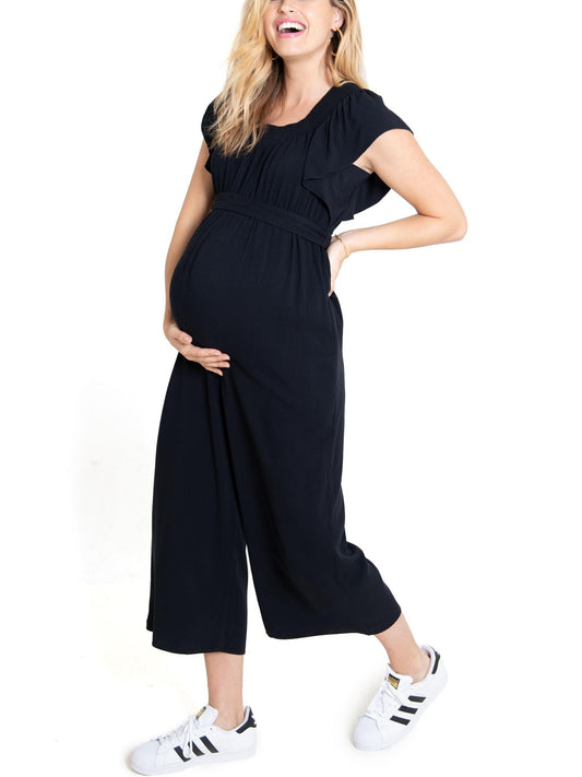 Ingrid & Isabel - Flutter Sleeve Wide Leg Cropped Jumpsuit - Sz XSM