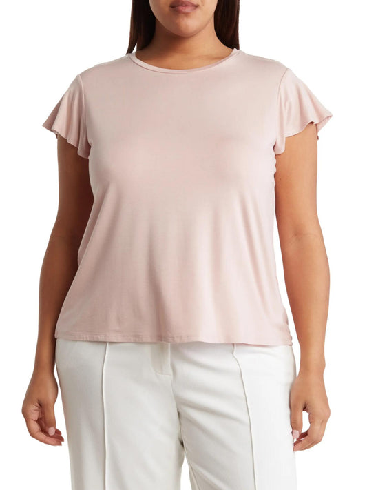 T Tahari - Flutter Sleeve Crew Neck T-Shirt - Sz 2X