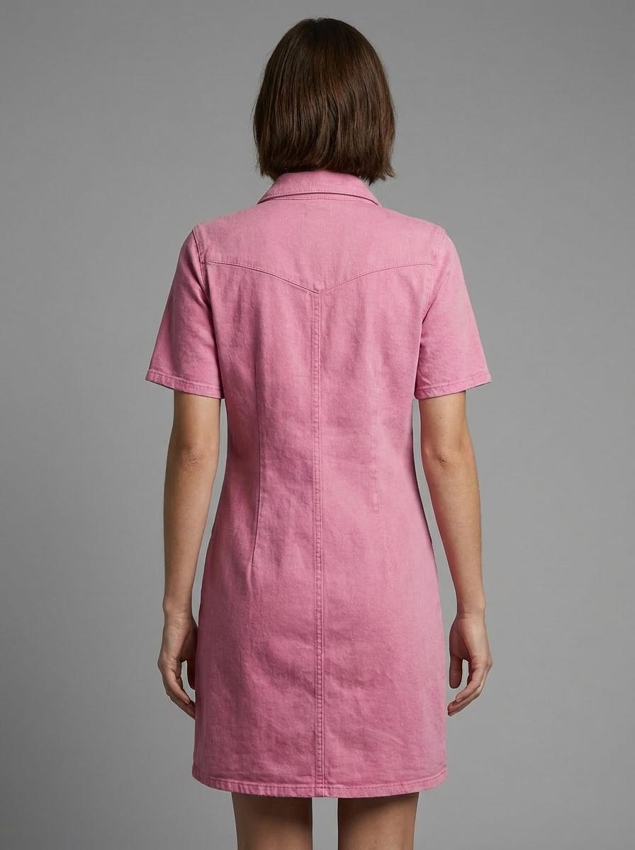 English Factory - Washed Denim Mini Dress English Factory - Washed Denim Mini Dress