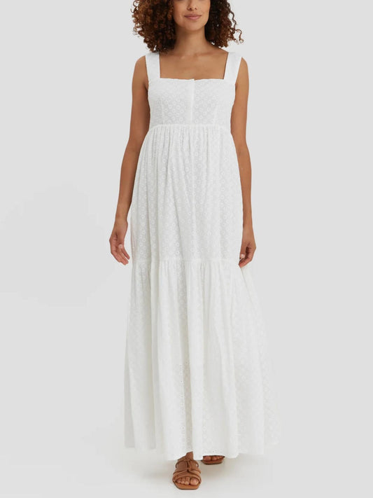 Nom Maternity - Colette Eyelet Maternity Maxi Dress - Sz XLM