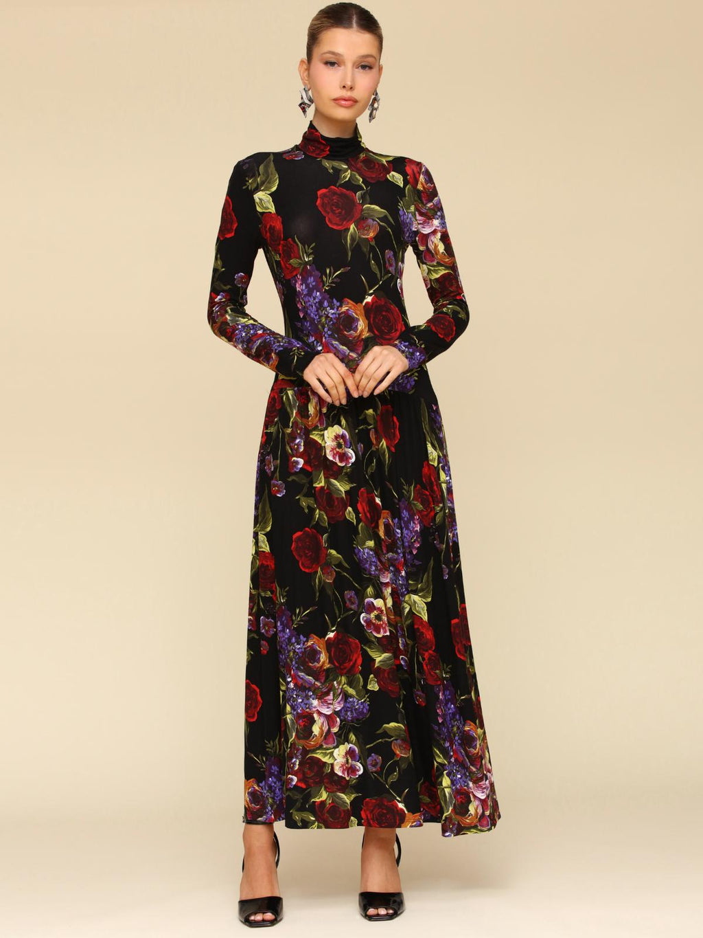 Avec Les Filles - Long Sleeve Turtleneck Maxi Dress - Sz 4