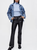 Maje - Leather Flared Trousers