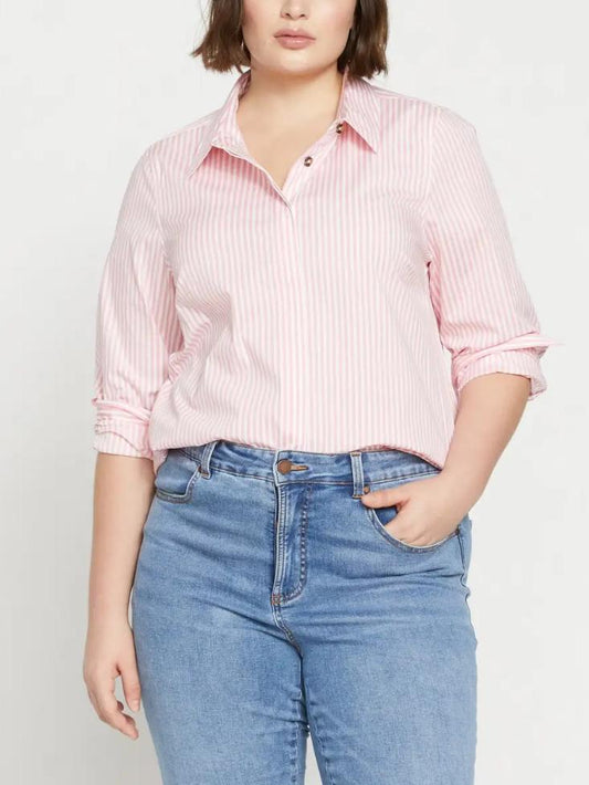 Universal Standard - Elbe Stretch Poplin Button-Down Shirt - Sz L