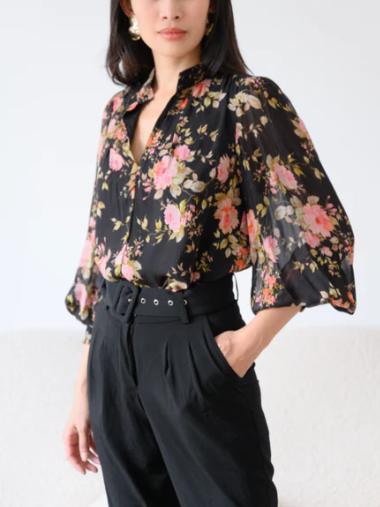 Yumi Kim - 3/4 Sleeve Splitneck Garcelle Top - Sz L