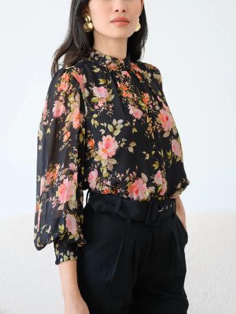 Yumi Kim - 3/4 Sleeve Splitneck Garcelle Top - Sz M