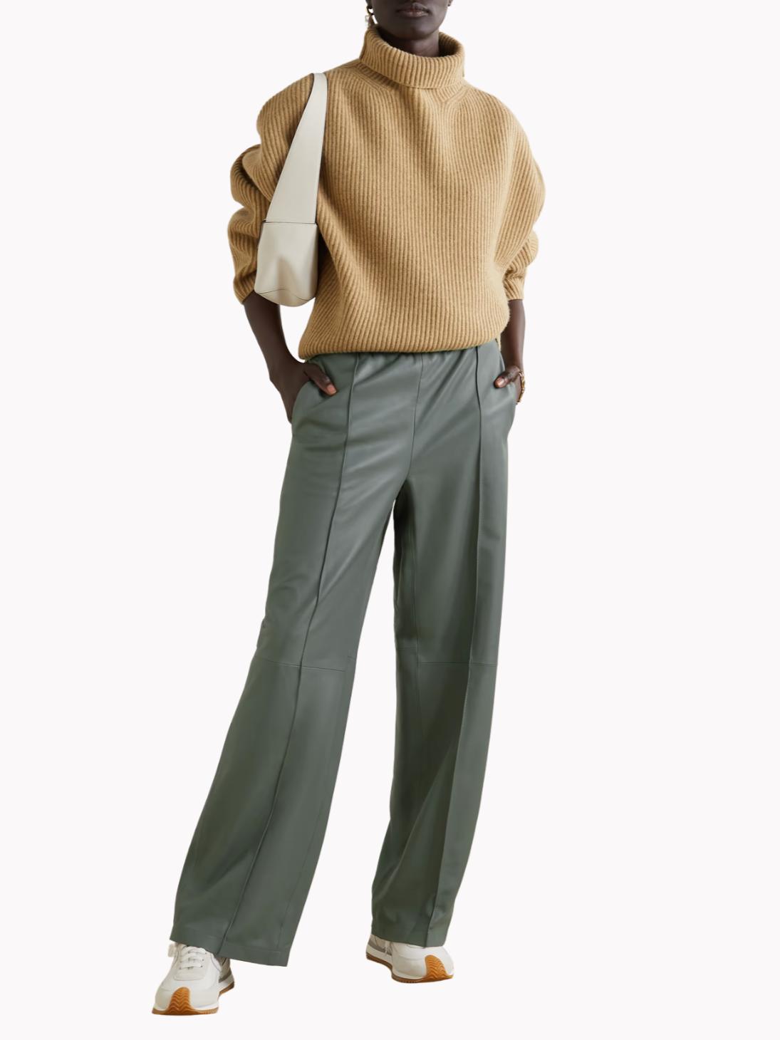 Vince - Paneled Leather Wide-leg Pants