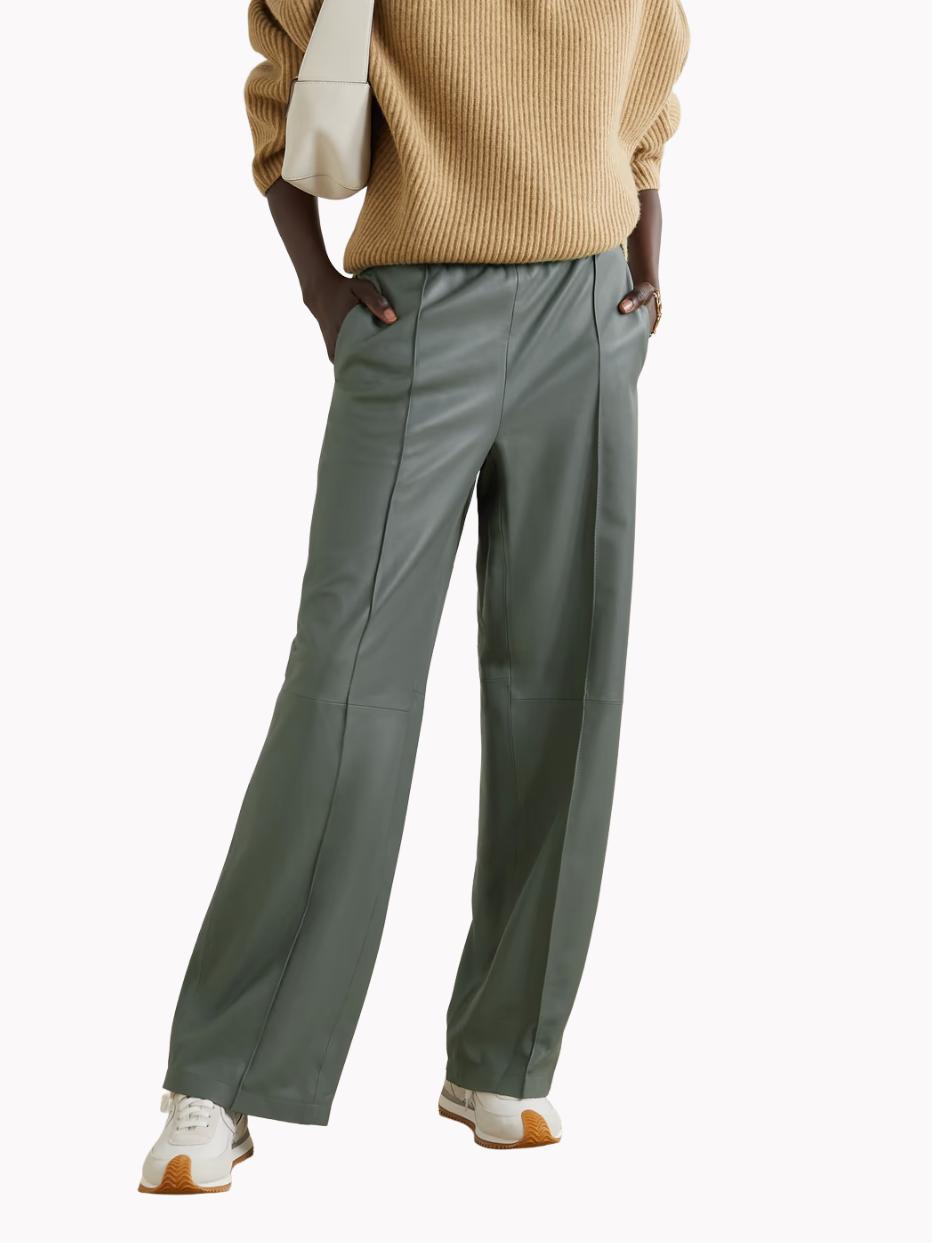 Vince - Paneled Leather Wide-leg Pants