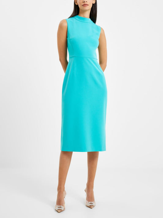 French Connection - Echo Crepe Mock Neck Sheath Midi Dress - Sz 2