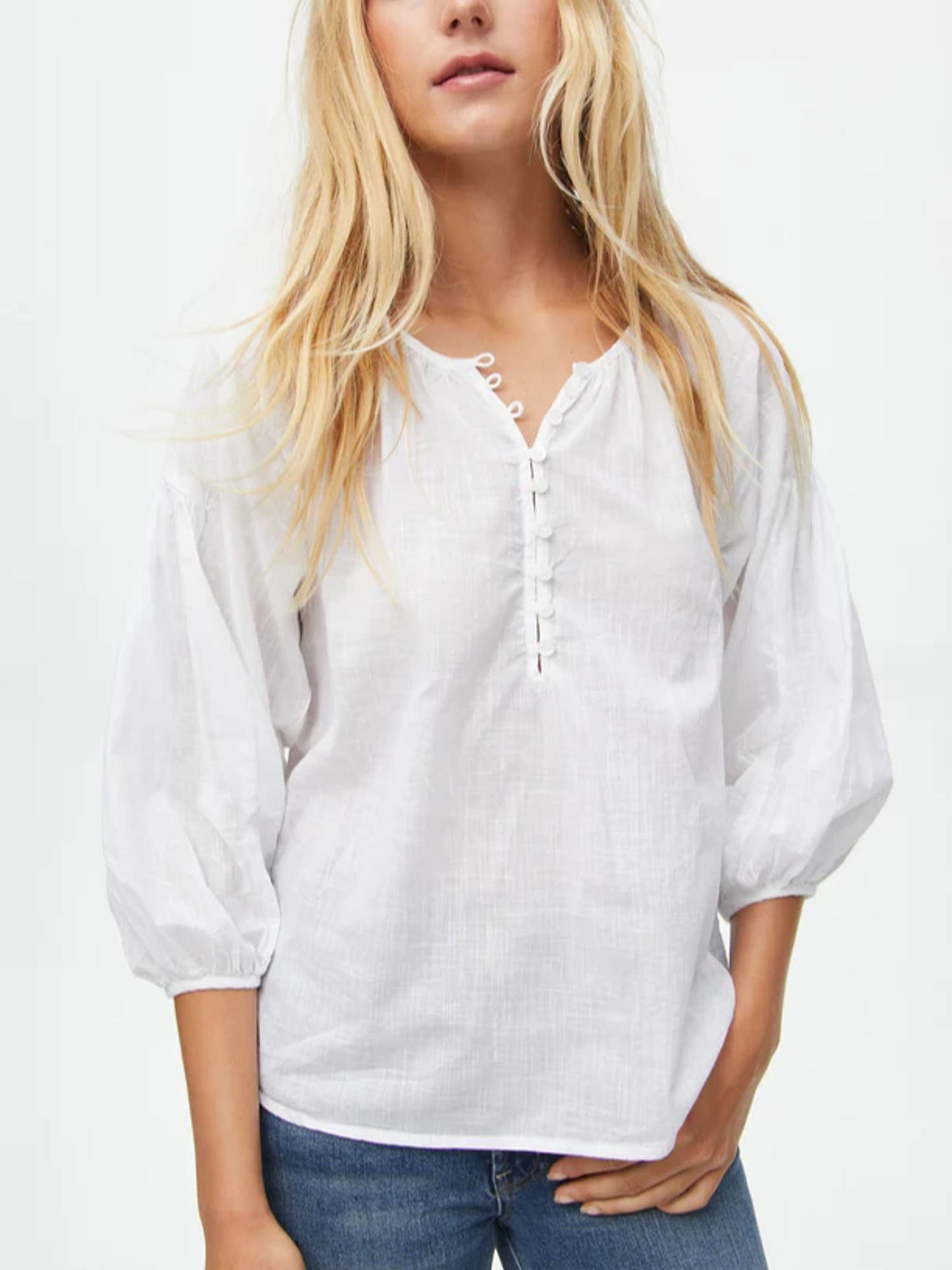 Michael Stars - Alexa Balloon Sleeve Blouse - Sz L