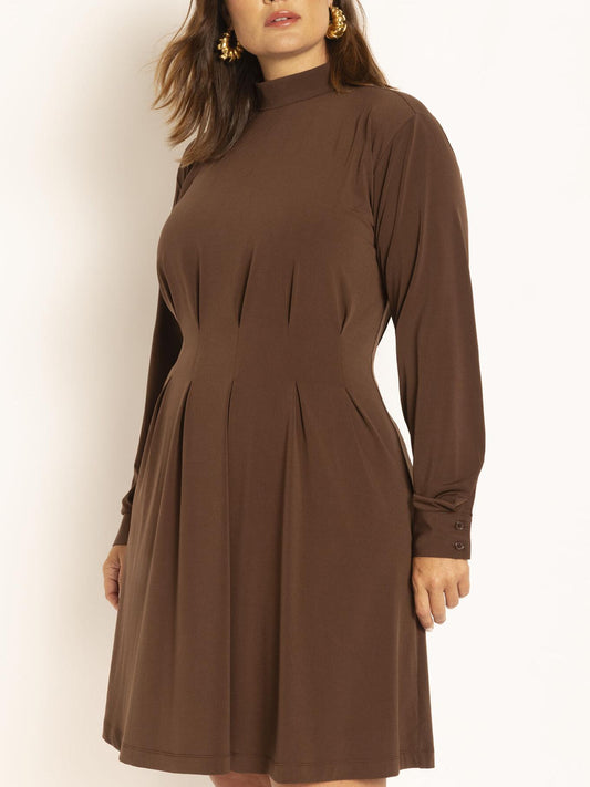 Eloquii - Pleated Waist Long Sleeve Mini Dress - Sz 28