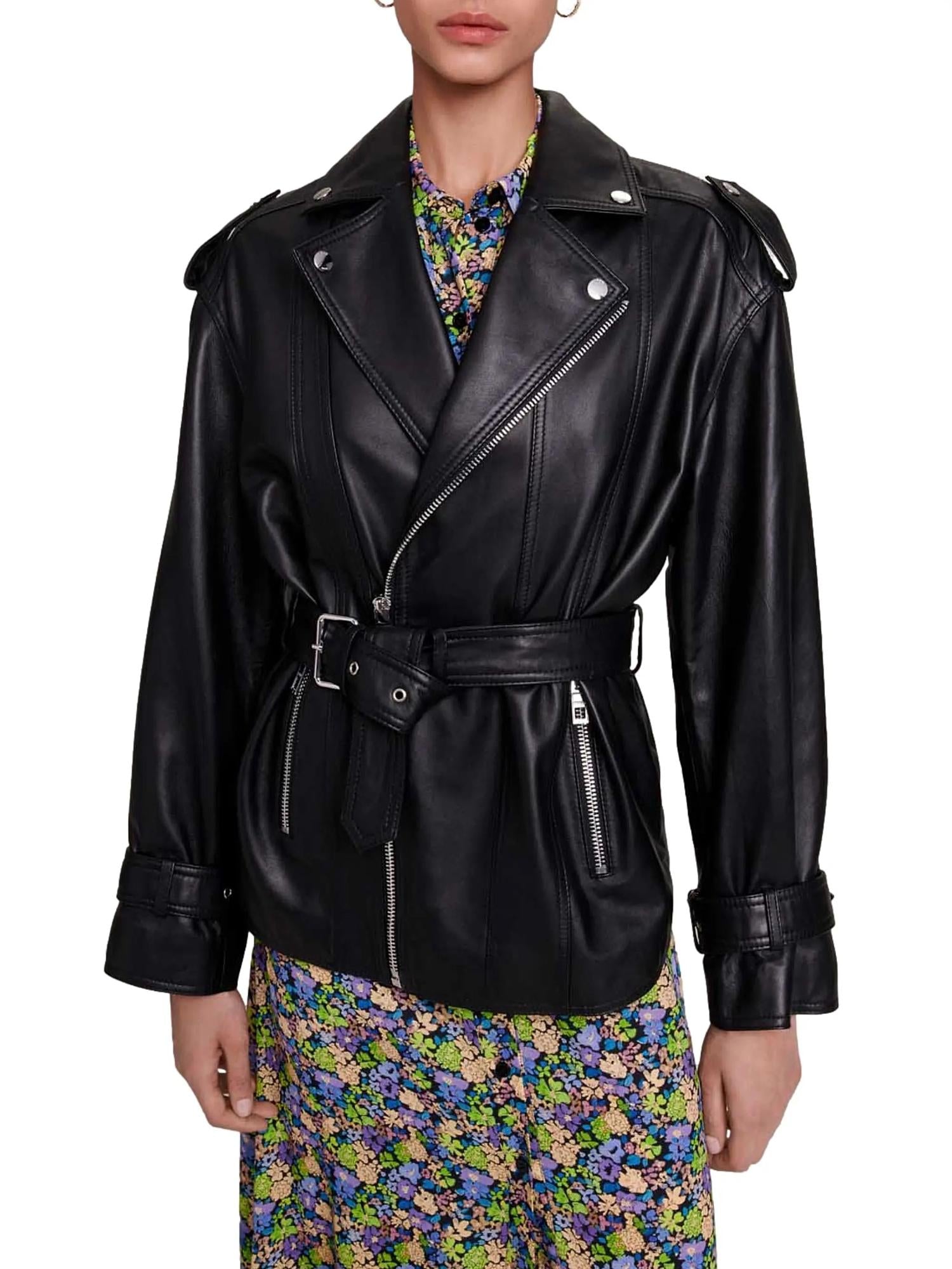 Maje - Belfa Oversized Leather Jacket