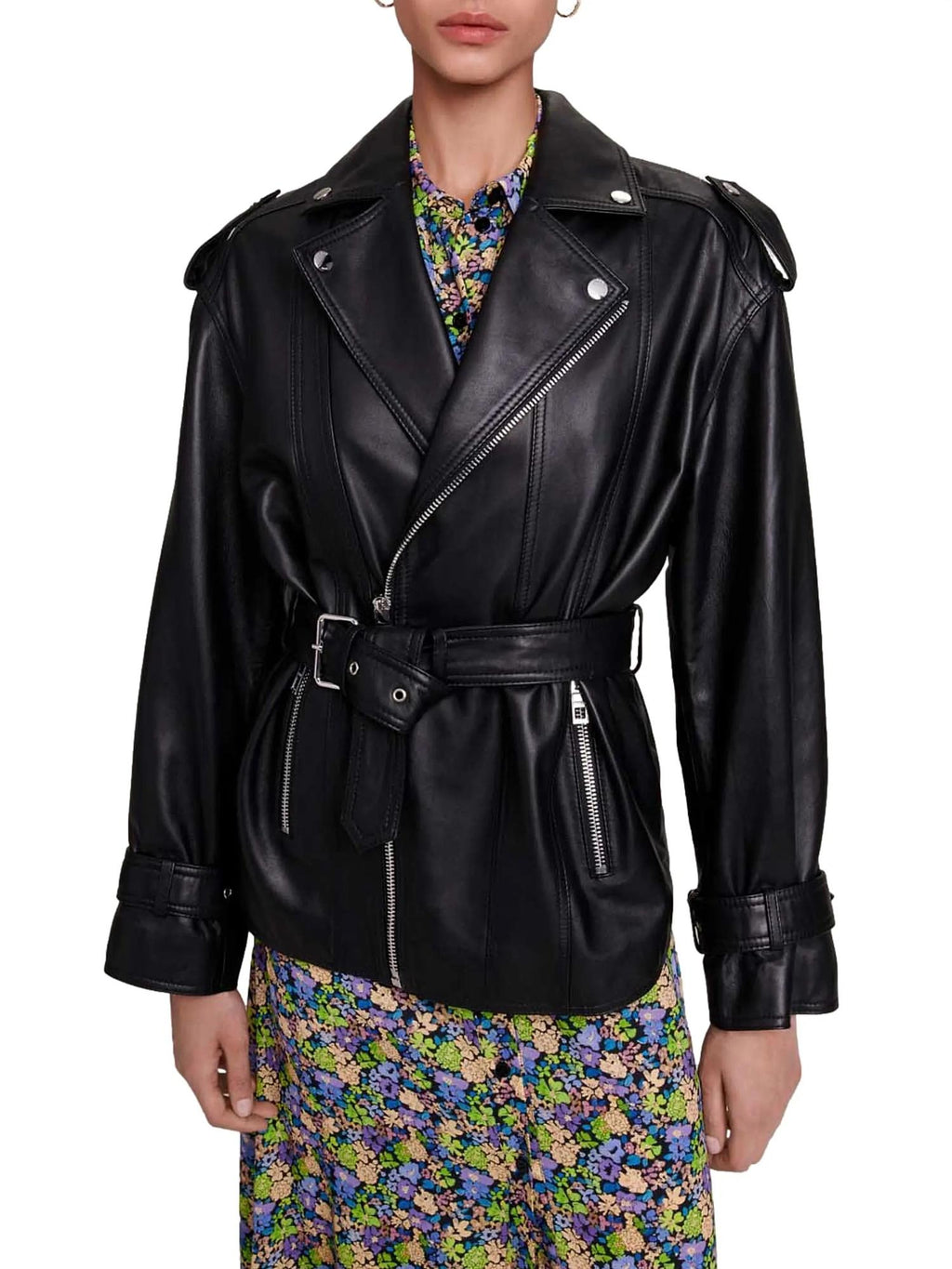 Maje - Belfa Oversized Leather Jacket