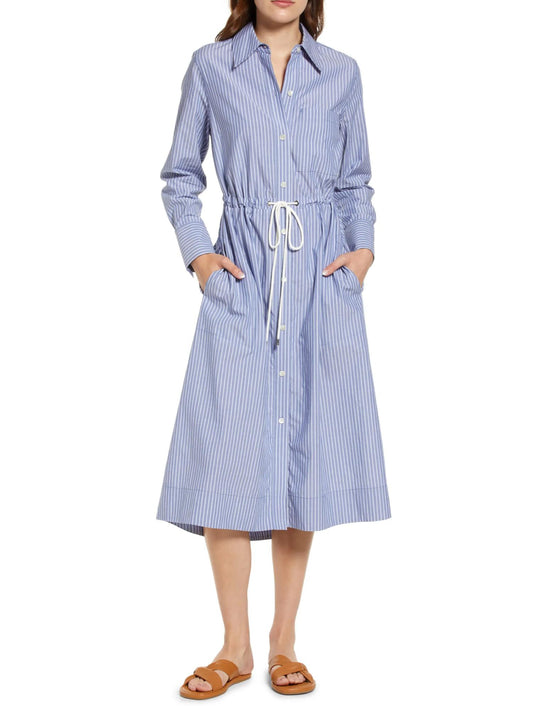 Rails - Shivonne Long Sleeve Drawstring Waist Midi Shirtdress - Sz XS