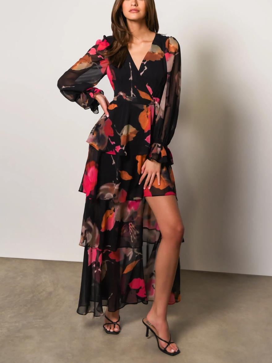 Hutch - Bardot Thigh High Slit Wrap Dress - Sz XL