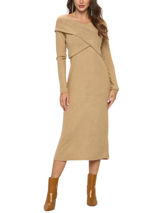 Renee C - Crossover Midi Sweater Dress - Sz XL