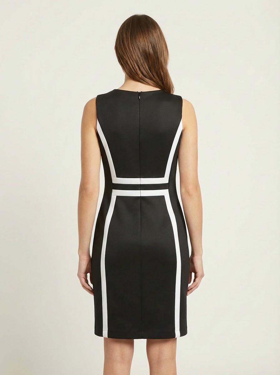 Calvin Klein - Geometric Stripe Sheath Dress - Sz 16W