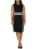 Calvin Klein - Geometric Stripe Sheath Dress - Sz 16W