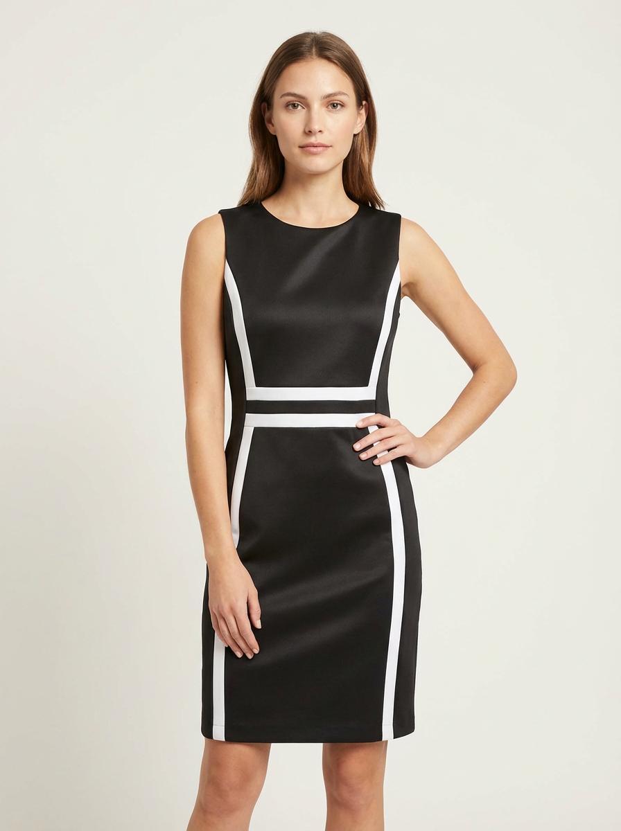Calvin Klein - Geometric Stripe Sheath Dress - Sz 16W