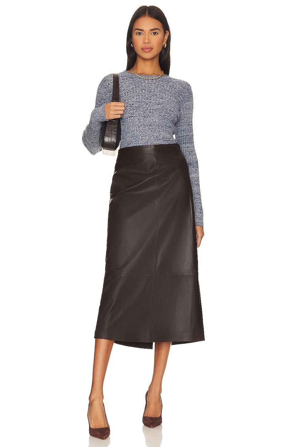 Vince - Leather Midi Skirt - Sz 6