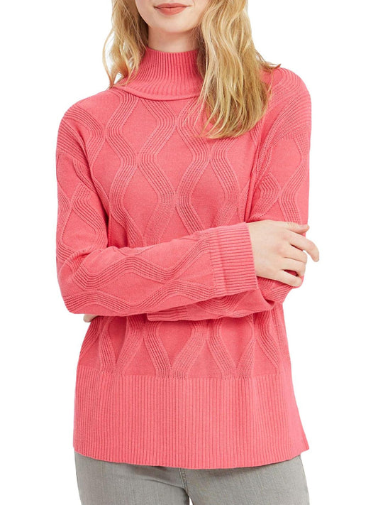NIC+ZOE - Eternal Cable Knit Mock Neck Sweater - Sz XL