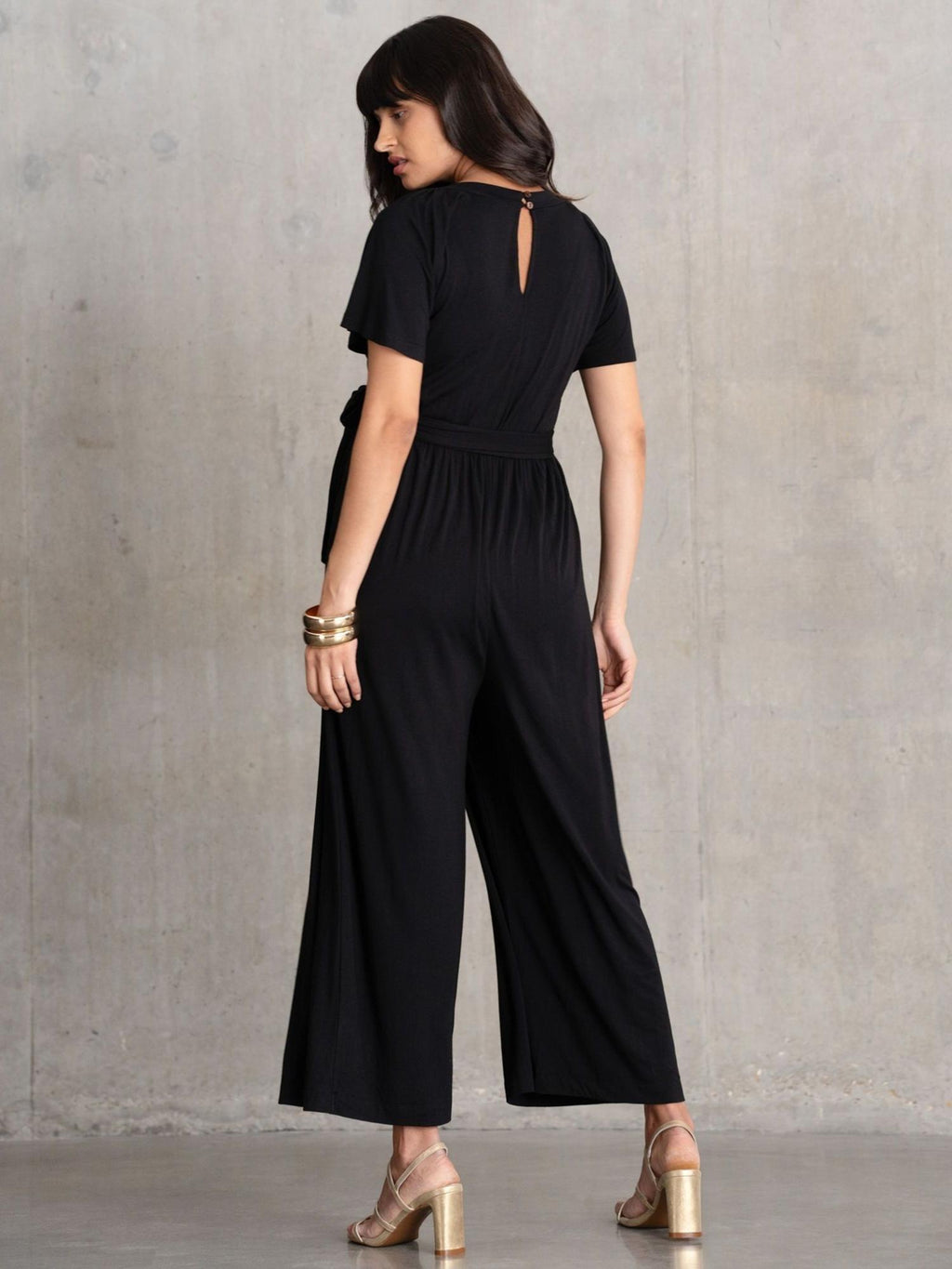 Seraphine - Celine V-Neck Wide Leg Maternity and Nursing Jumpsuit - Sz 10M