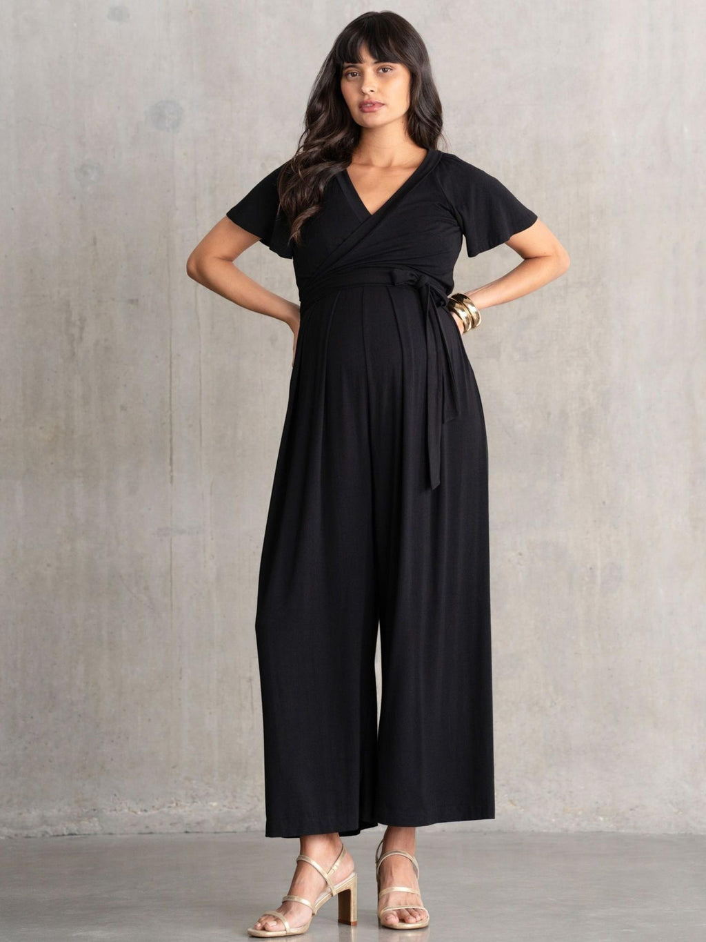 Seraphine - Celine V-Neck Wide Leg Maternity and Nursing Jumpsuit - Sz 10M