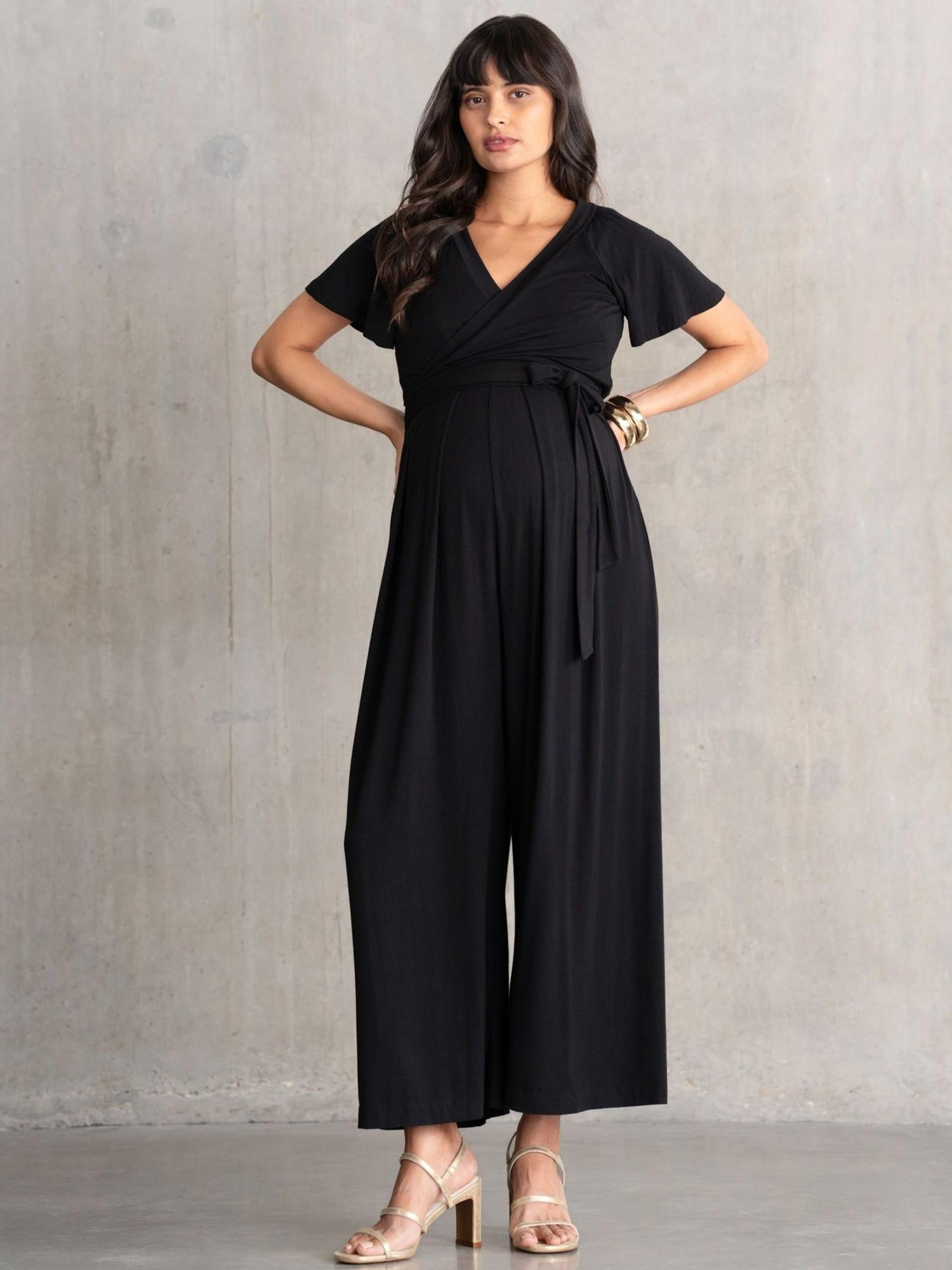 Seraphine - Celine V-Neck Wide Leg Maternity and Nursing Jumpsuit - Sz 10M