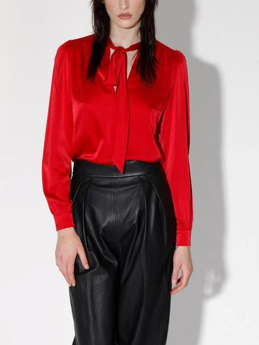 Walter Baker - Duchess Long Sleeve Tie Neck Blouse - Sz XL