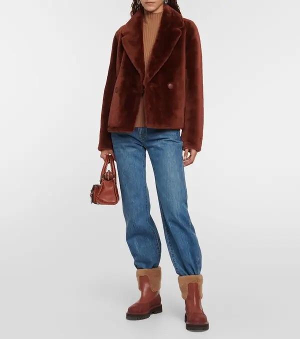 Yves Salomon - Reversible Double Breasted Shearling Jacket - Sz 4