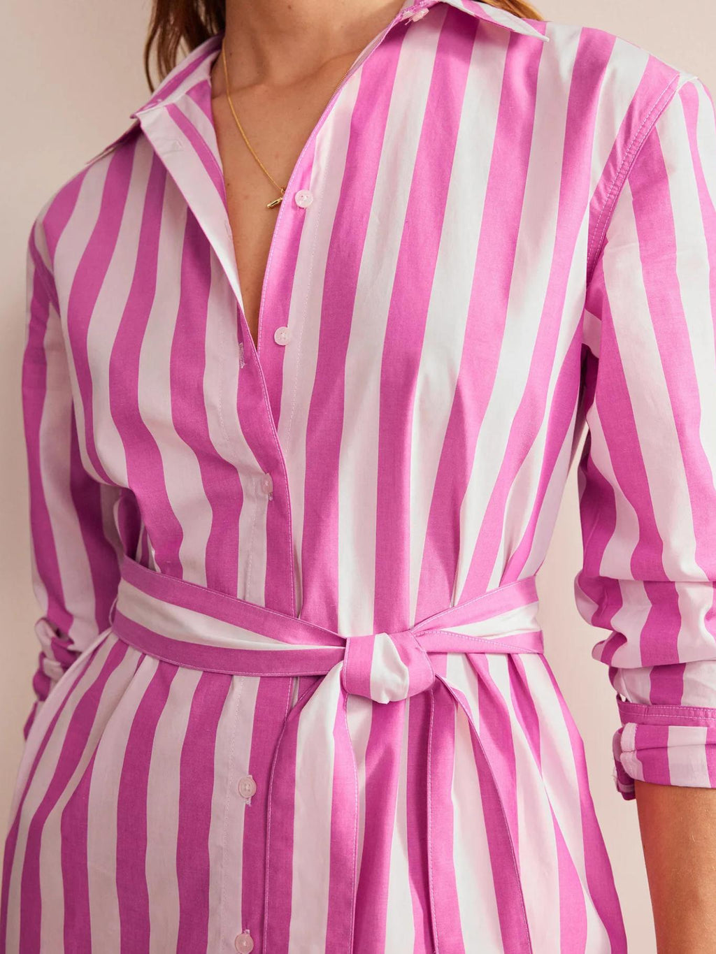 Boden - Relaxed Long Sleeve Cotton Midi Shirt Dress - Sz 8