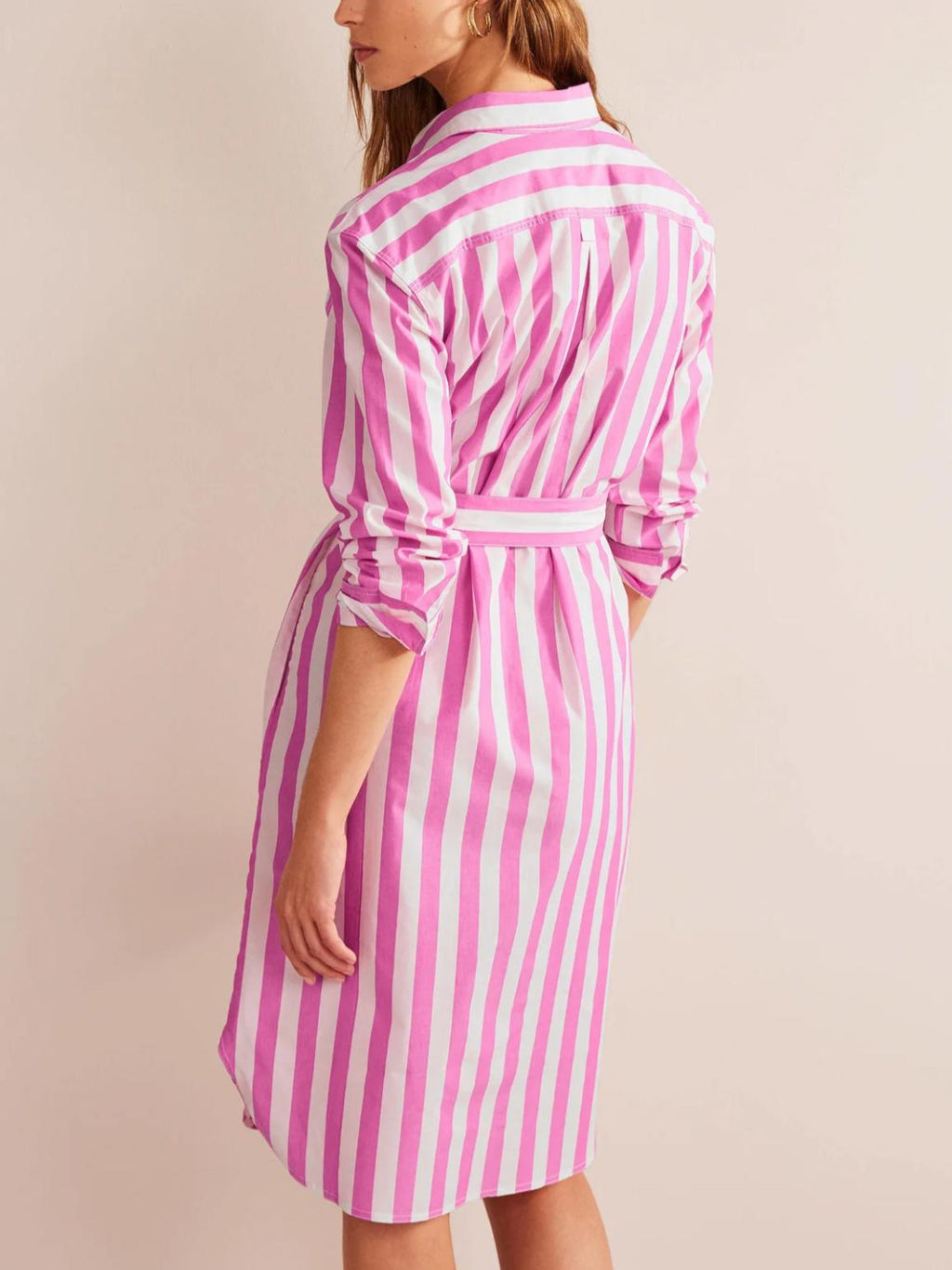 Boden - Relaxed Long Sleeve Cotton Midi Shirt Dress - Sz 8